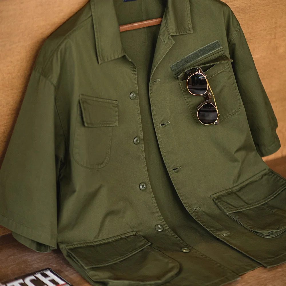 Solid Vintage Green Loose Shirt