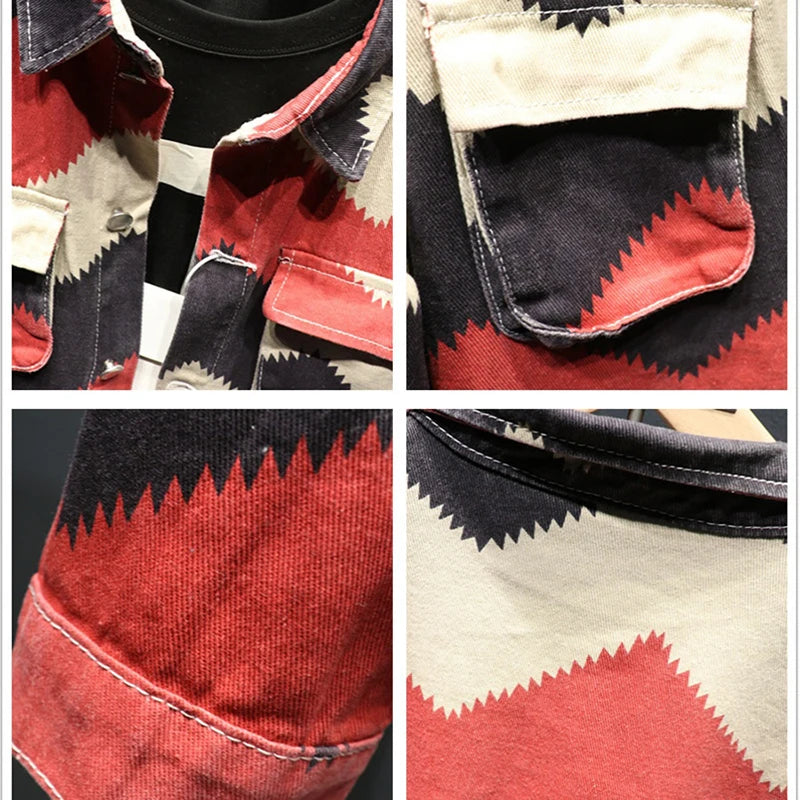 Geometric Zig-Zag Cotton Jacket