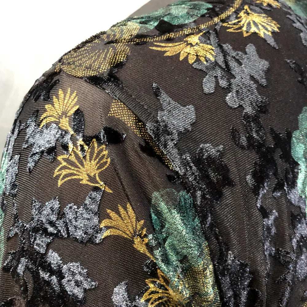 Black Gold Abstract Pattern Polo Shirt