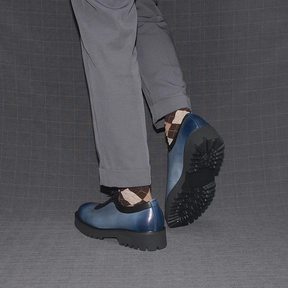 Genuine Leather Height Increasing Oxford Shoes