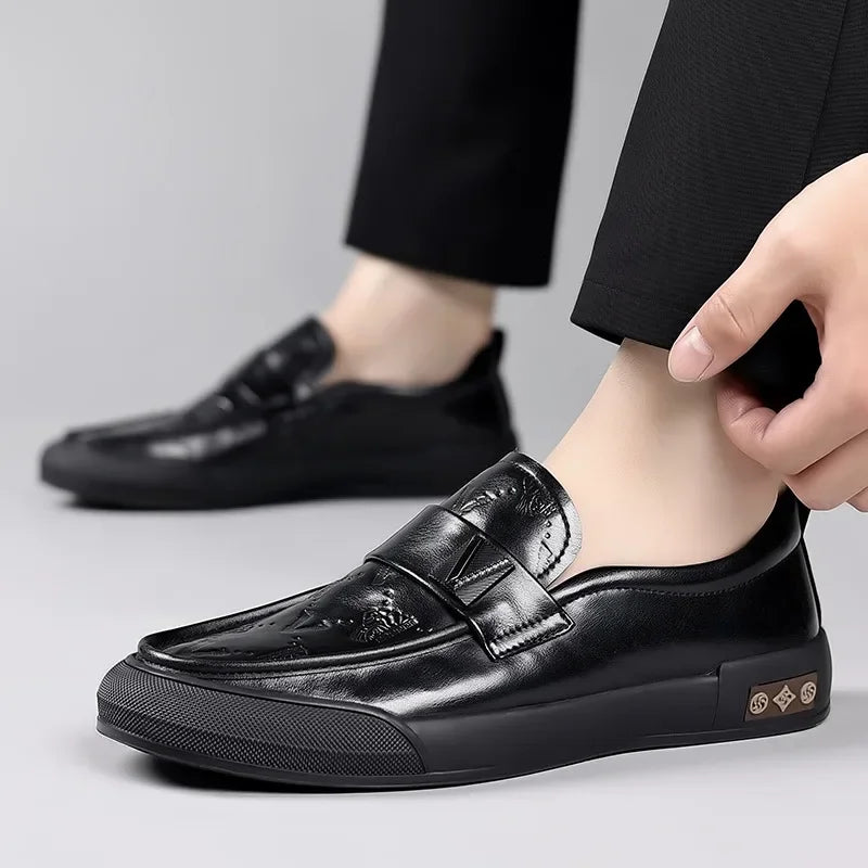 Sophisticated Embossed Leather Loafers