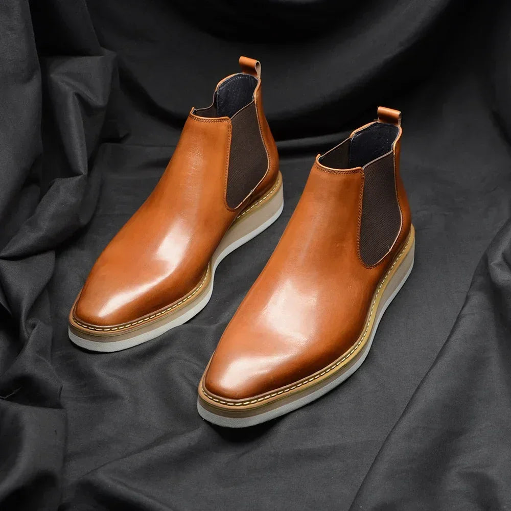 Slip-On Genuine Leather Men's Chelsea Boots