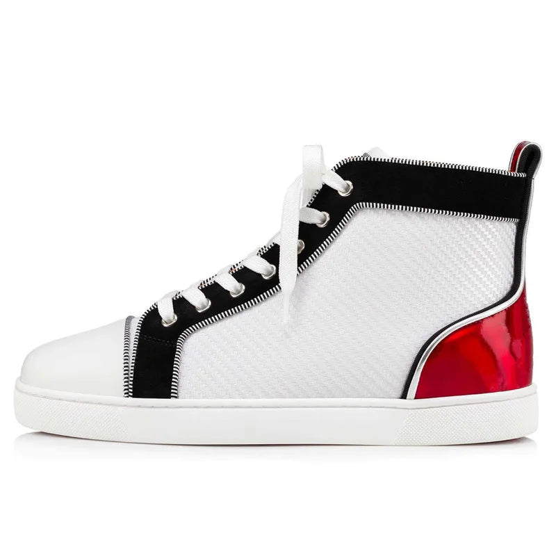 White Leather High Top Men's Sneakers