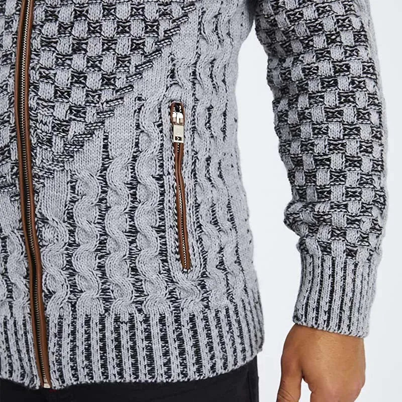 Casual Turtleneck Zipper Knitted Cardigan