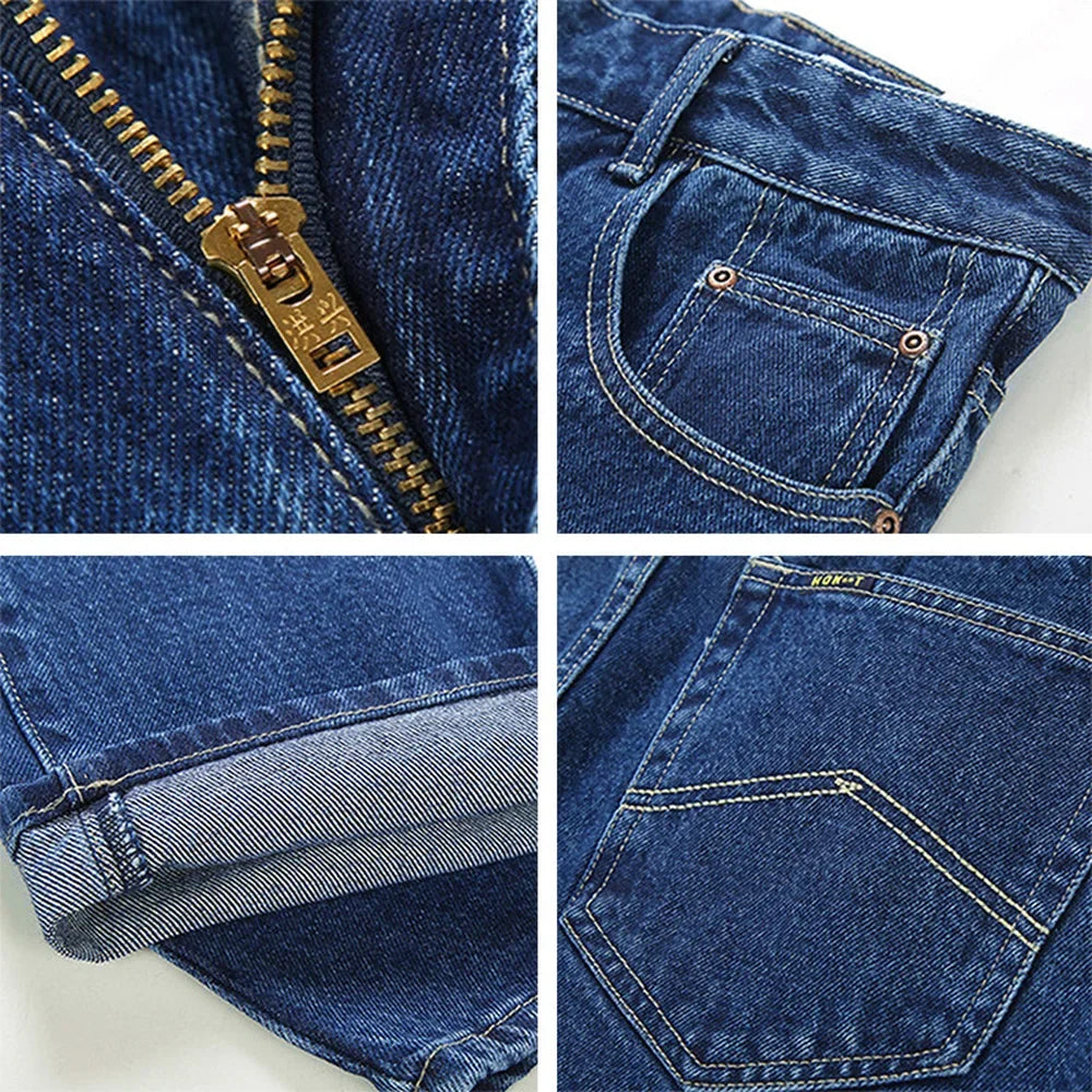 Classic Solid Straight-Fit Jeans
