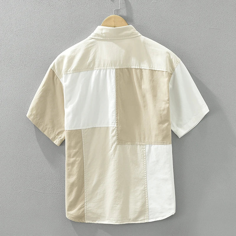 Patchwork Color Block Casual Shirt