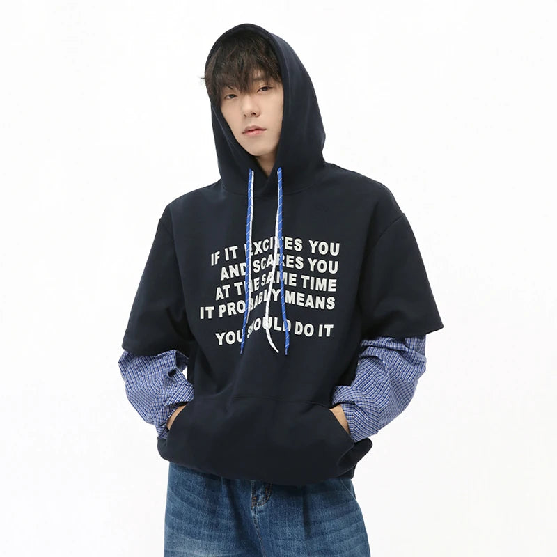 Drawstring Letter Printing Hoodies