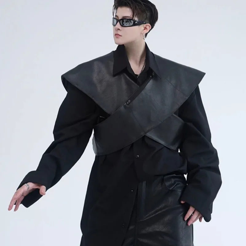 Short Solid PU Leather Vest