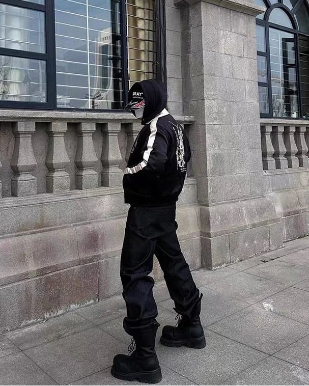 Black Low Waist Loose Jeans