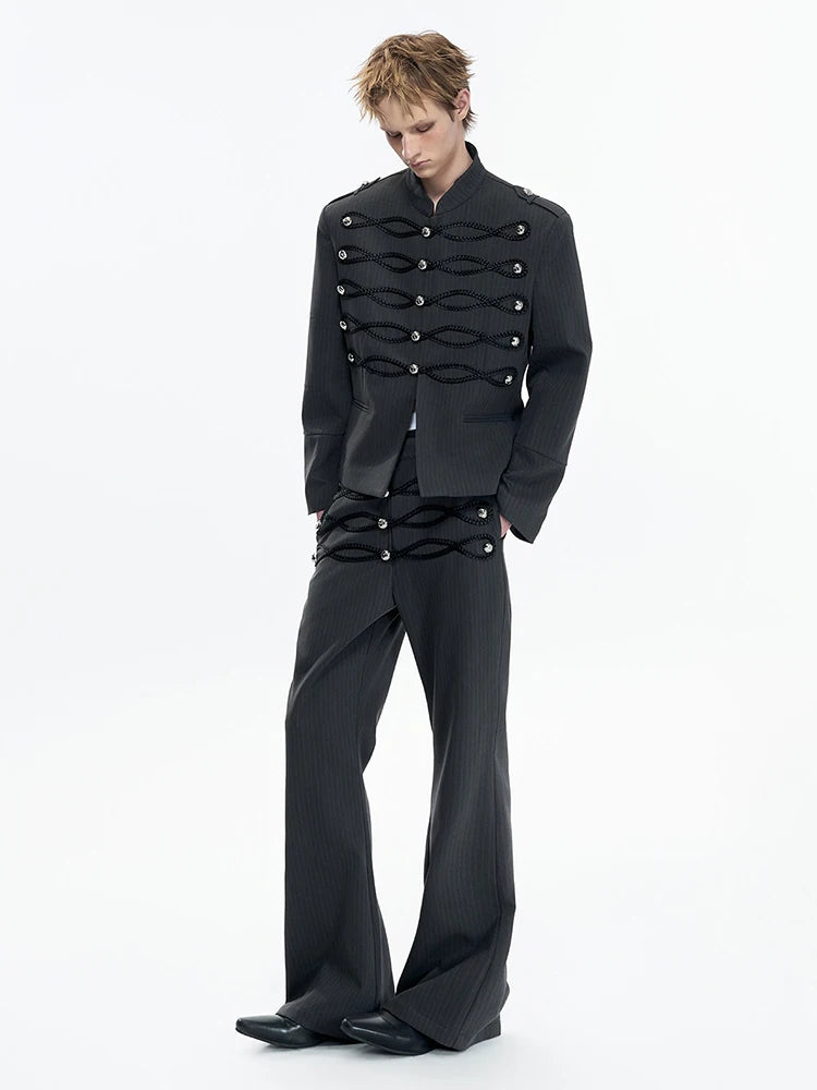 Gothic Style Buttons Wave Braid Jacket