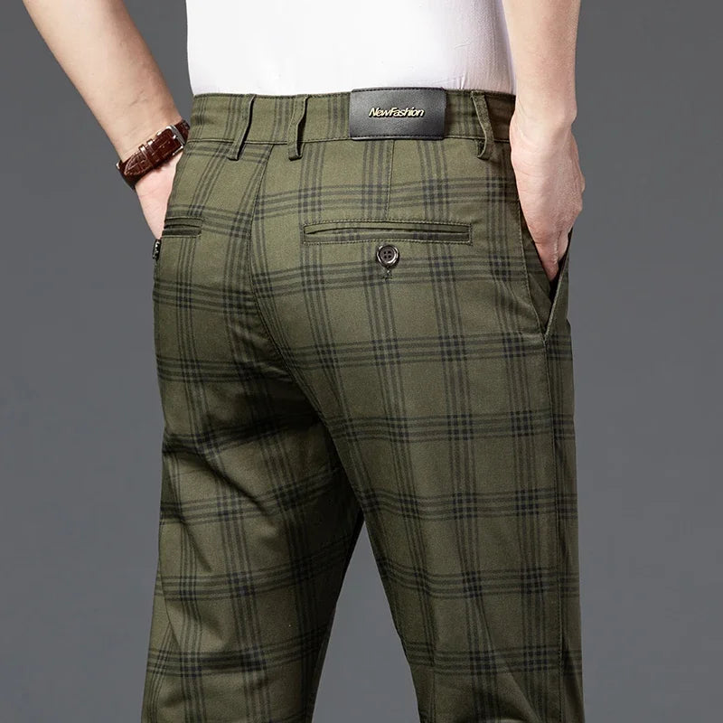 Casual Fashion Plaid Slim Pants