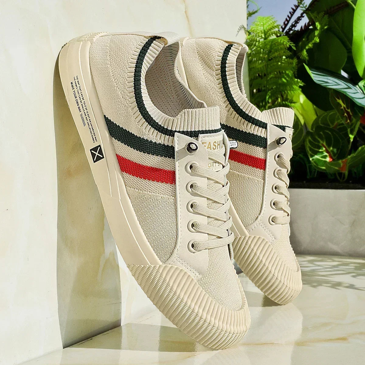 Lines Fabric Low-Top Sneakers