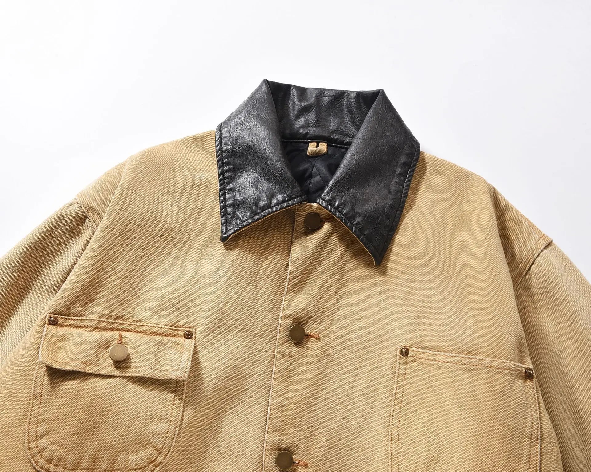 Solid Multi-Pockets Cotton Jacket