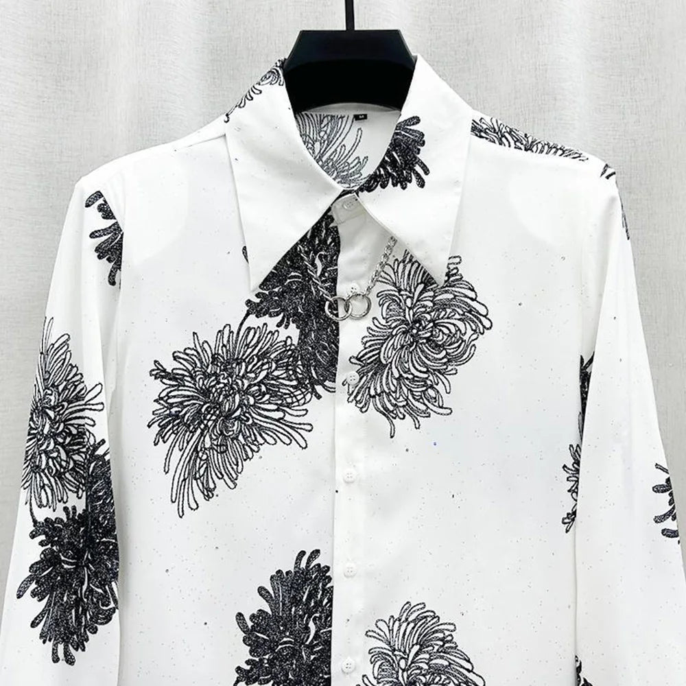 Solid Floral Sequin Starry Sky Shirt