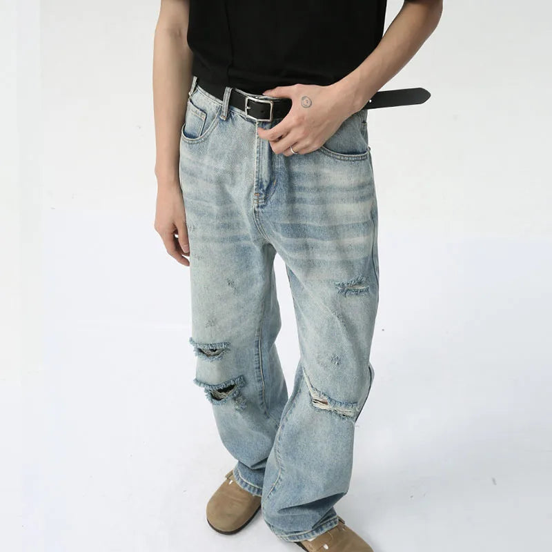 Casual Ripped Decor Loose Jeans
