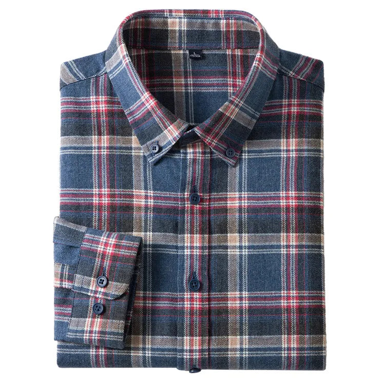 Plaid Cotton Flannel Men's Shirt