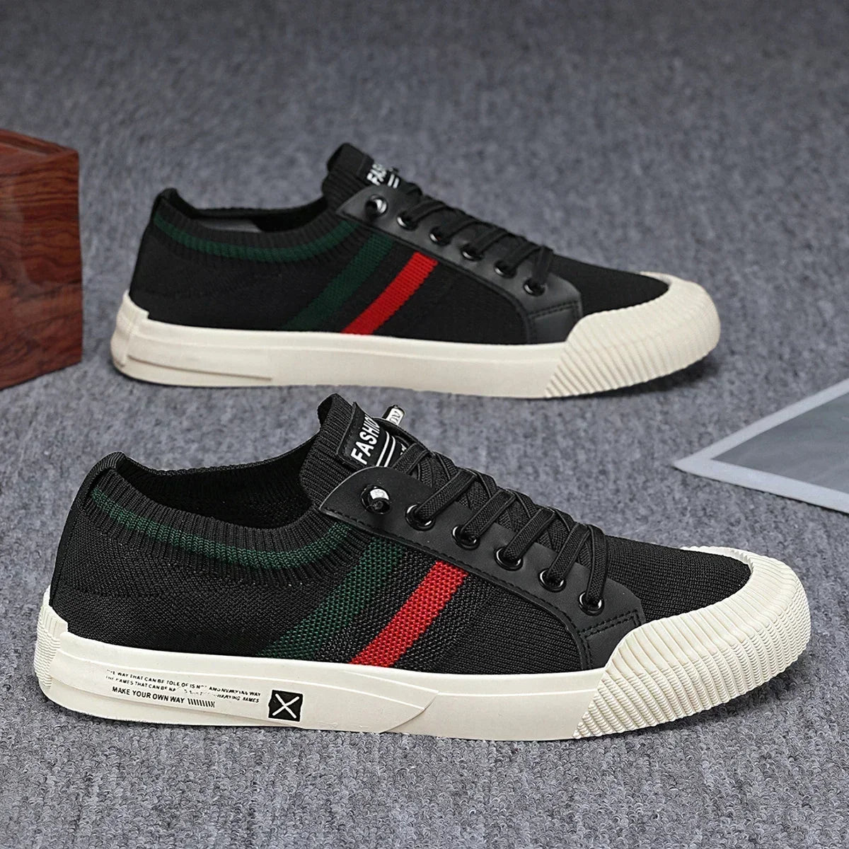 Lines Fabric Low-Top Sneakers