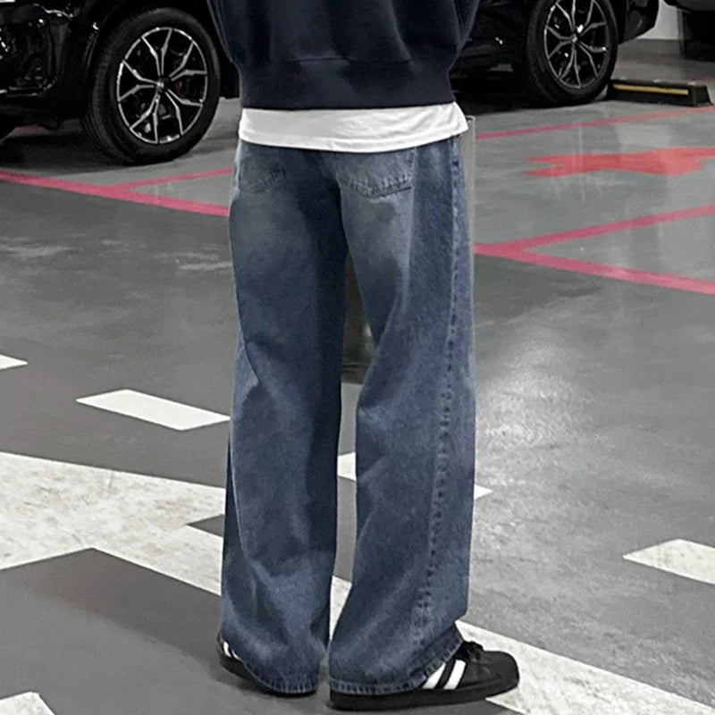 Loose Straight Solid Men's Baggy Jeans