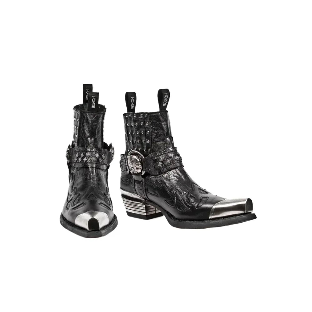 Punk Retro Rivet Metal Decoration Boots