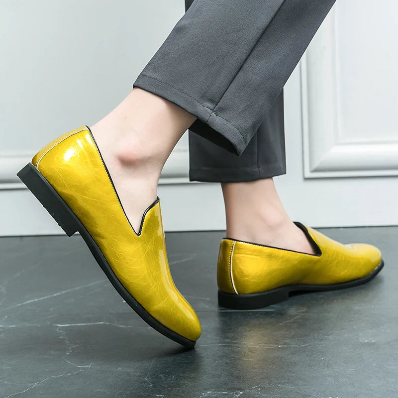 High-Gloss Statement Slip-On Loafers