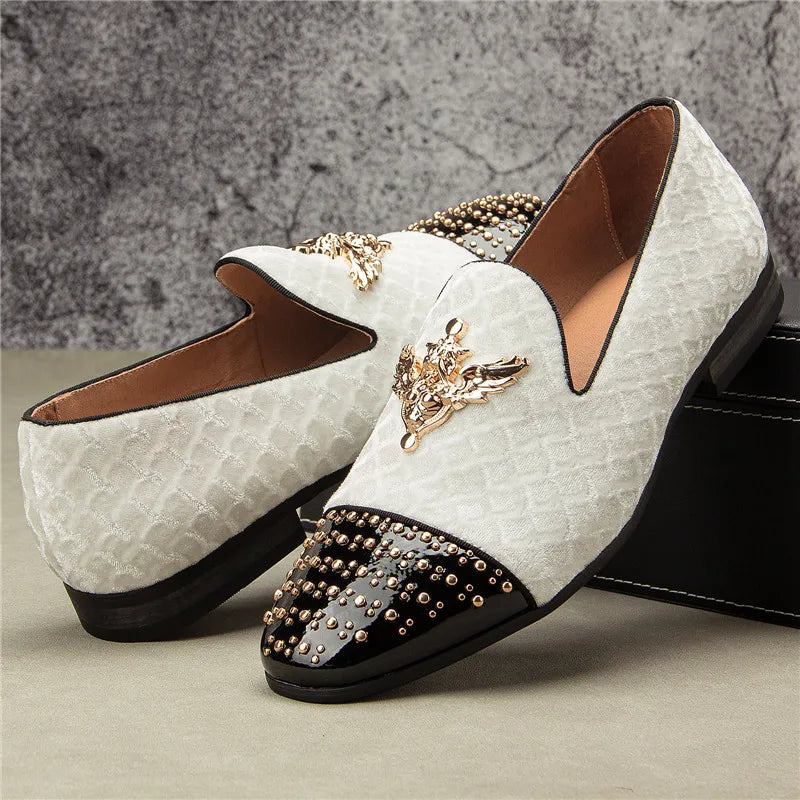 High-End Design Metal Appliques Loafers