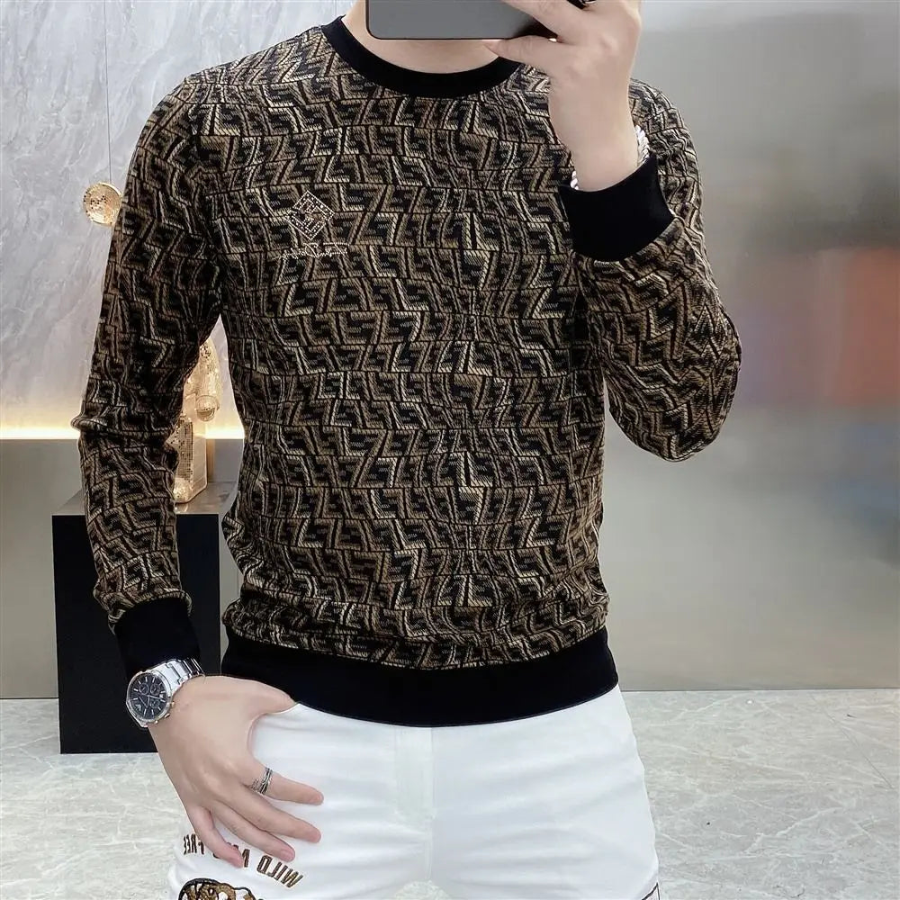 Fashion Geometric Printing Style Sweater
