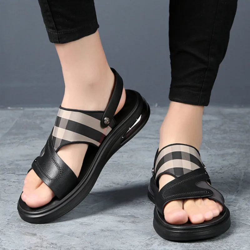 Non-Slip Leisure Breathable Leather Sandals