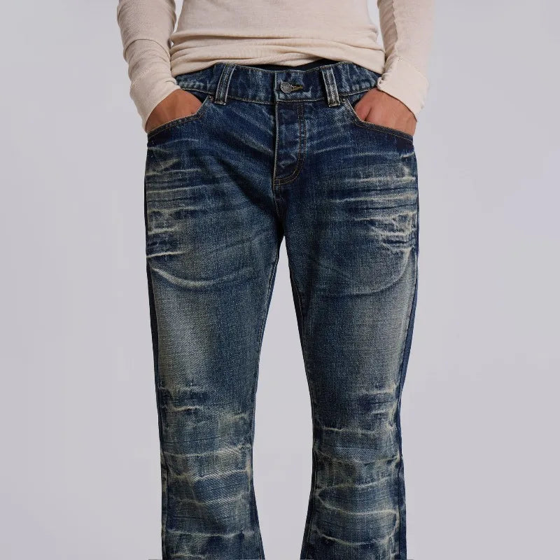 Y2K Mid Blue Washed Flare Jeans
