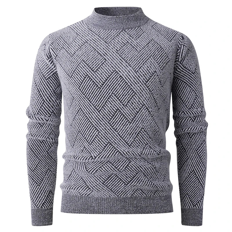 Half High Collar Knitted Men's Sweater
