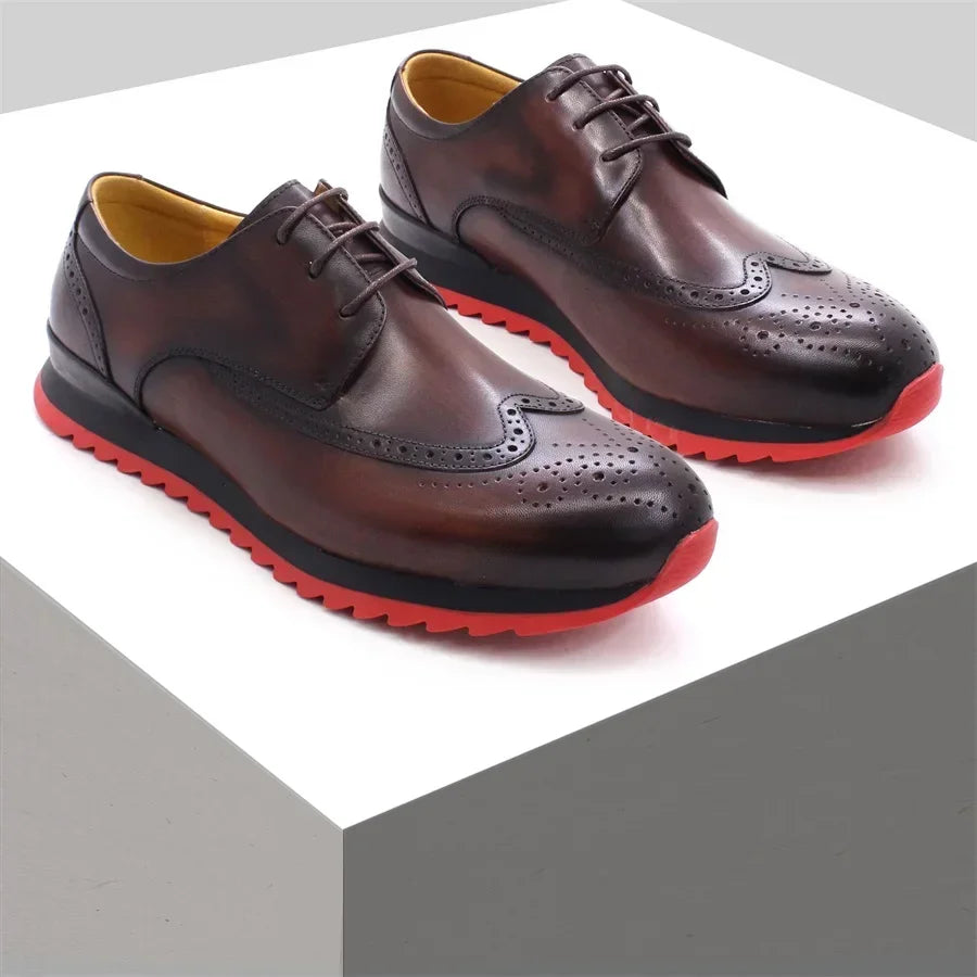 Wingtip Leather Brogue Style Sneakers