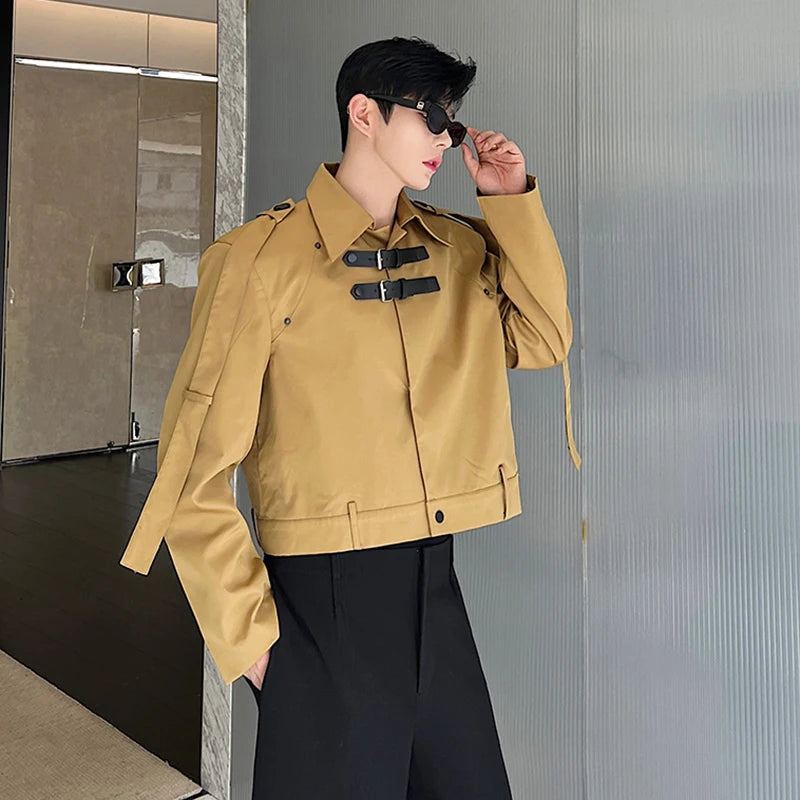 Safari Style Leather Buckle Jacket