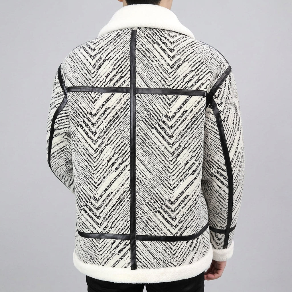 Black White Buckle Strap Jackets
