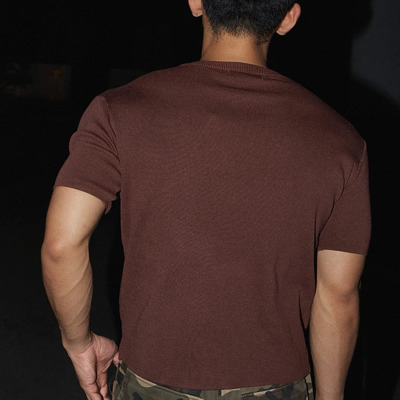 V-Neck Lace-Up Solid T-Shirt