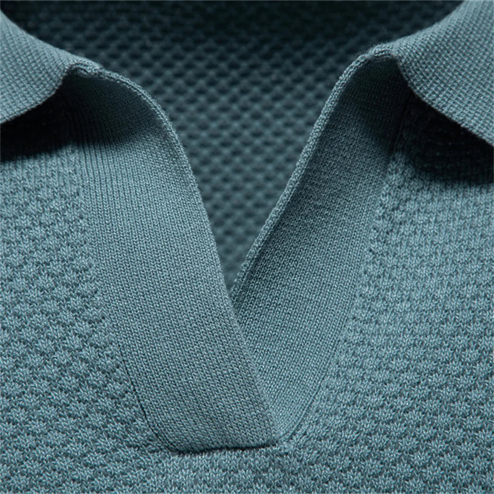Solid Color Casual Breathable Polo Shirt