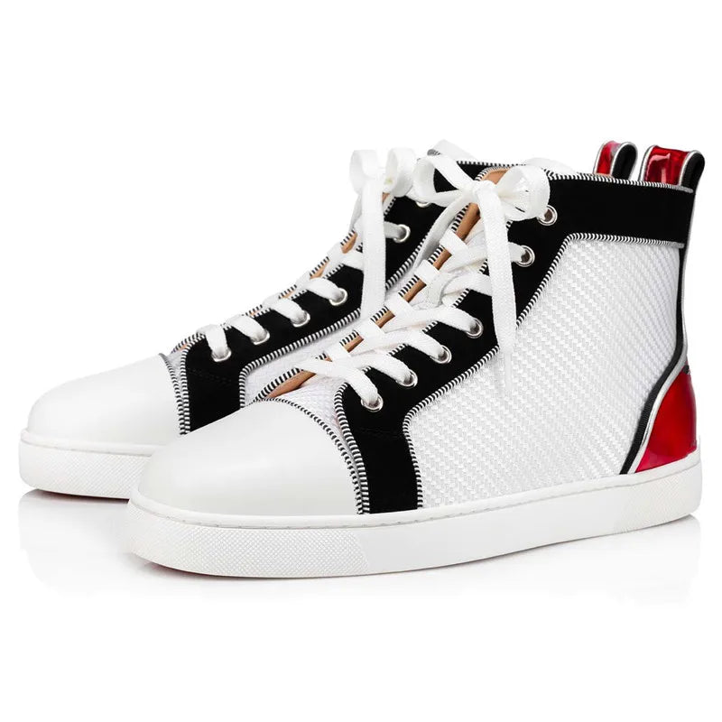 White Leather High Top Men's Sneakers