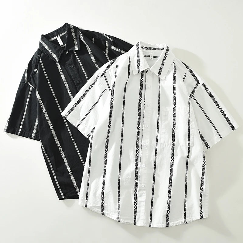 Striped Casual Turn-Down Collar Shirt