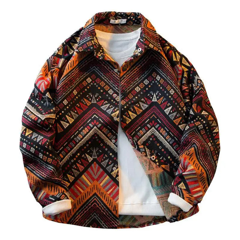 Ethnic Woven Pattern Button Closure Shirt