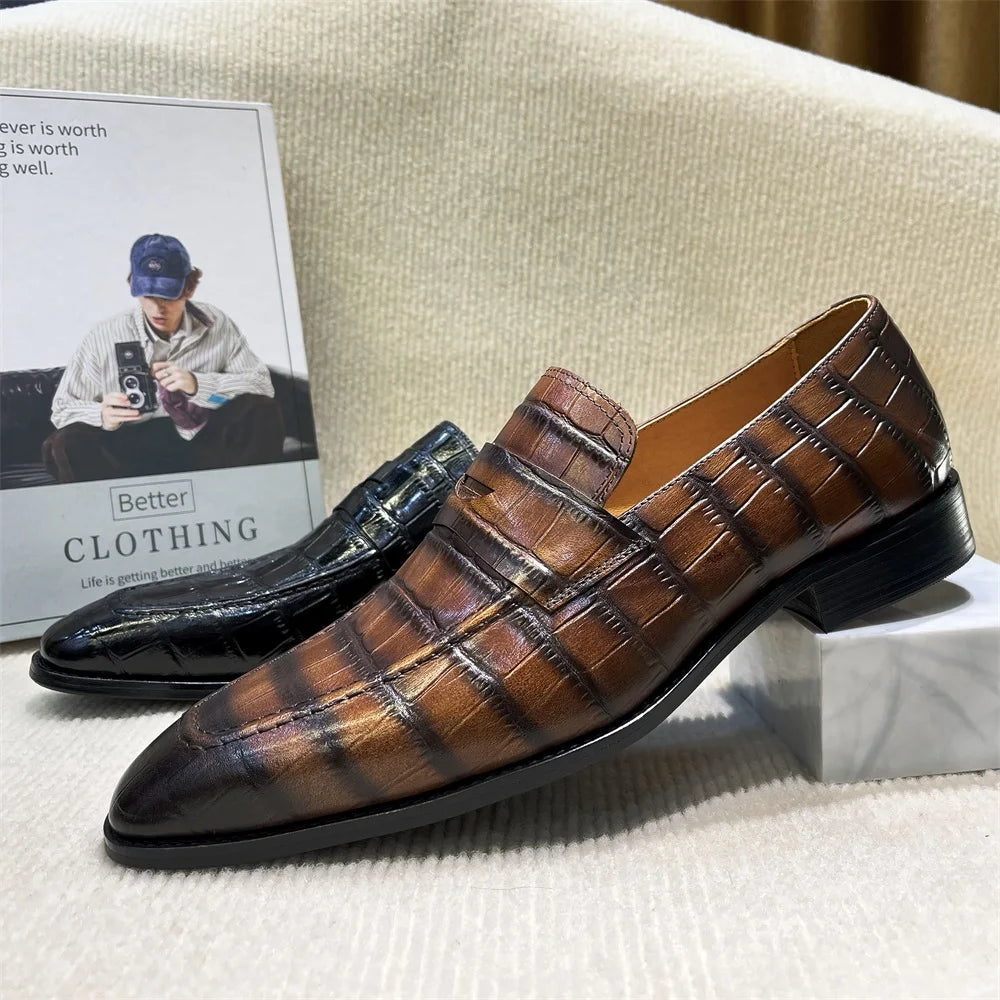 Crocodile Skin Pattern SLip-On Comfy Loafers