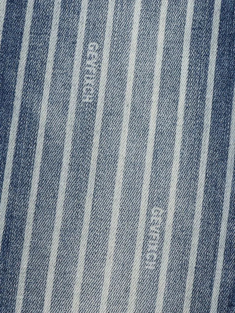 Straight-Leg Striped Denim Jeans