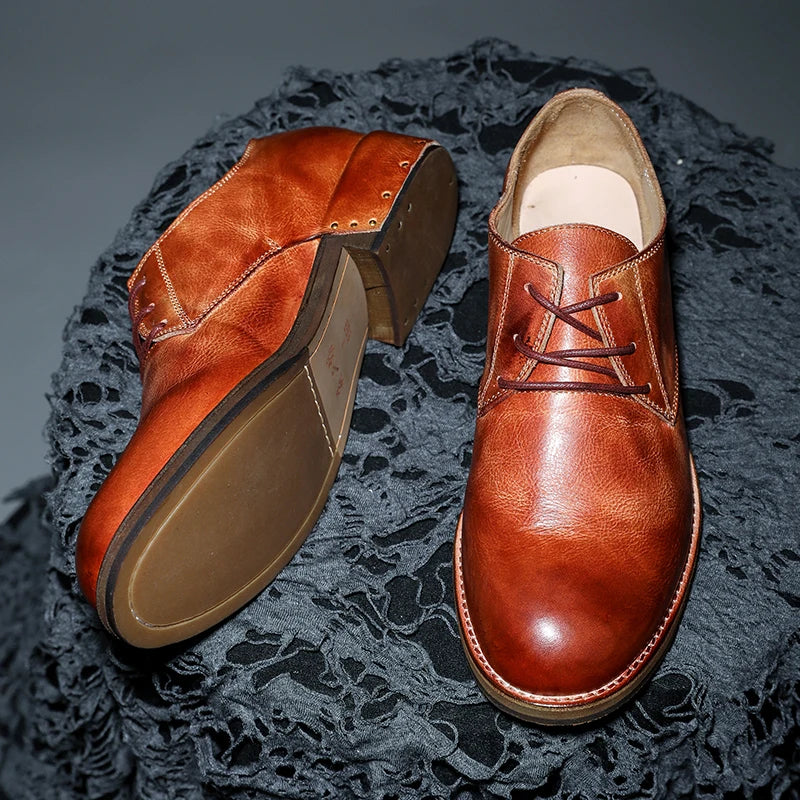 Goodyear-Welted Vintage Leather Derby Shoes