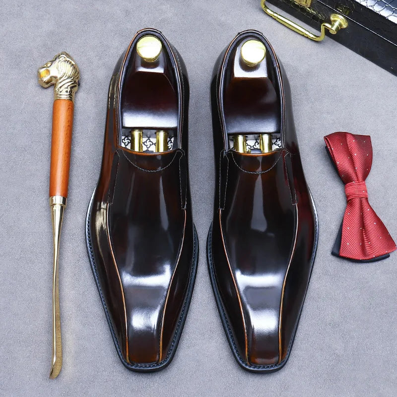 Premium Glossy Leather Slip-On Shoes