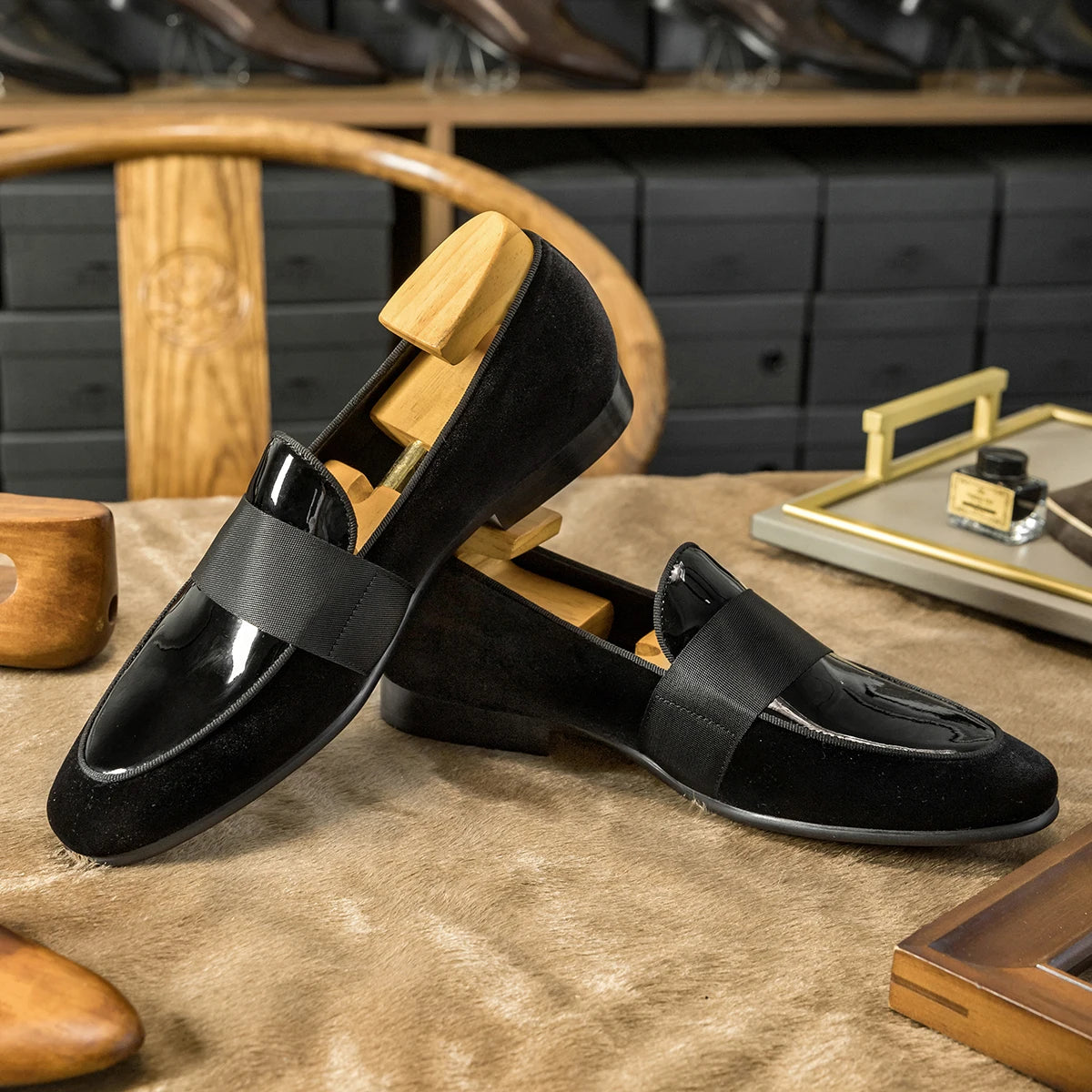 Black Classic Dress Leather Loafers