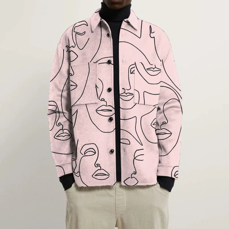 Casual Printed Pattern Men's Jacket