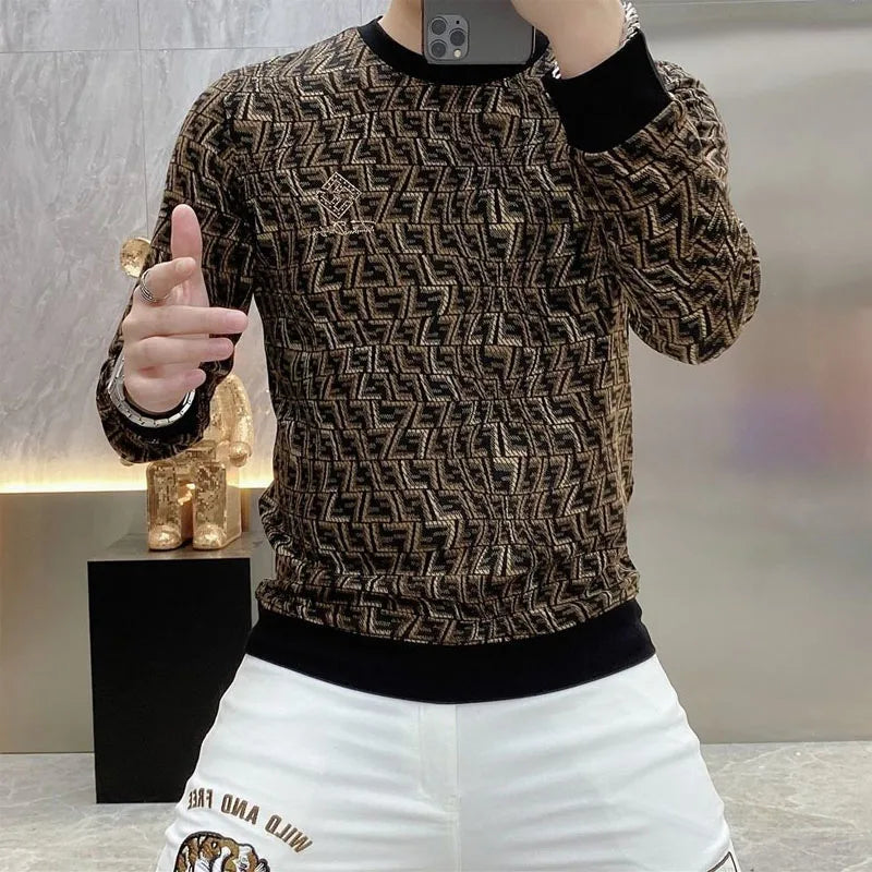 Fashion Geometric Printing Style Sweater