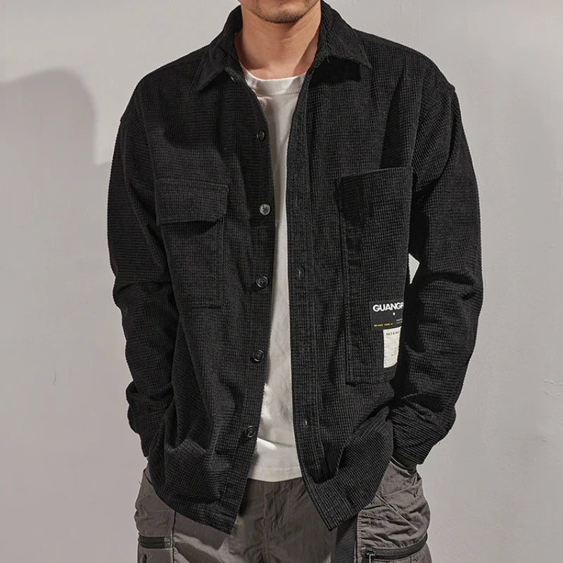 Japanese Retro Waffle Loose Shirt