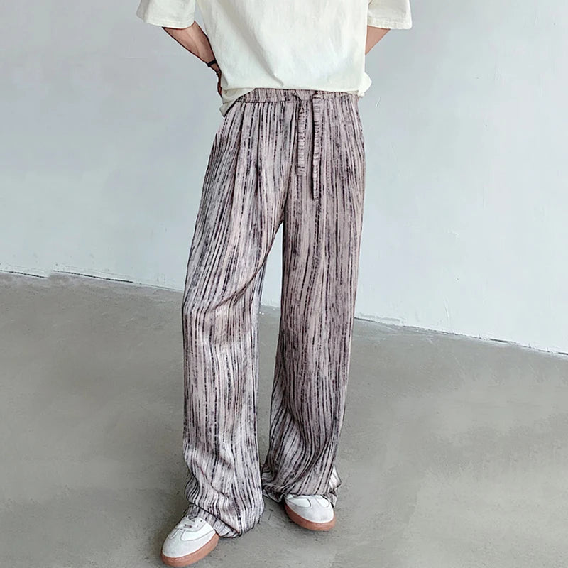 Casual Tie Dyed Wide Leg Pants