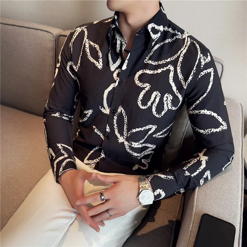 Breathable Floral Printed Men's Shirt