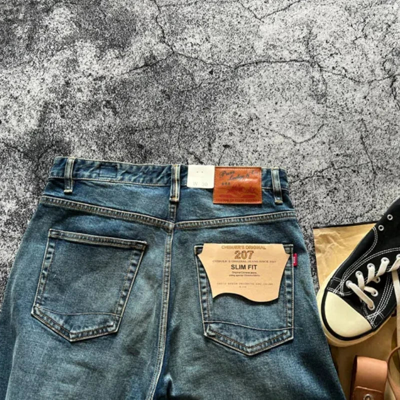 Classic Blue Cotton Denim Jeans