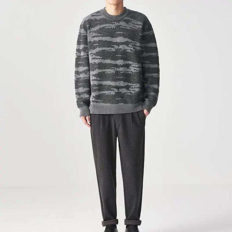 Contrasting Colors Spliced Sweater