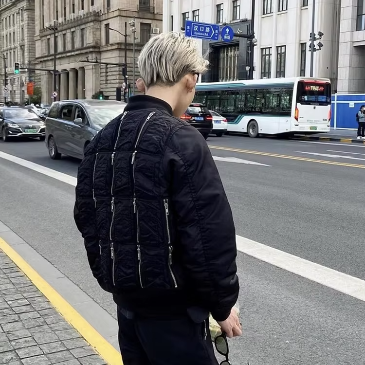 Black Multi Zippers Men's Jacket